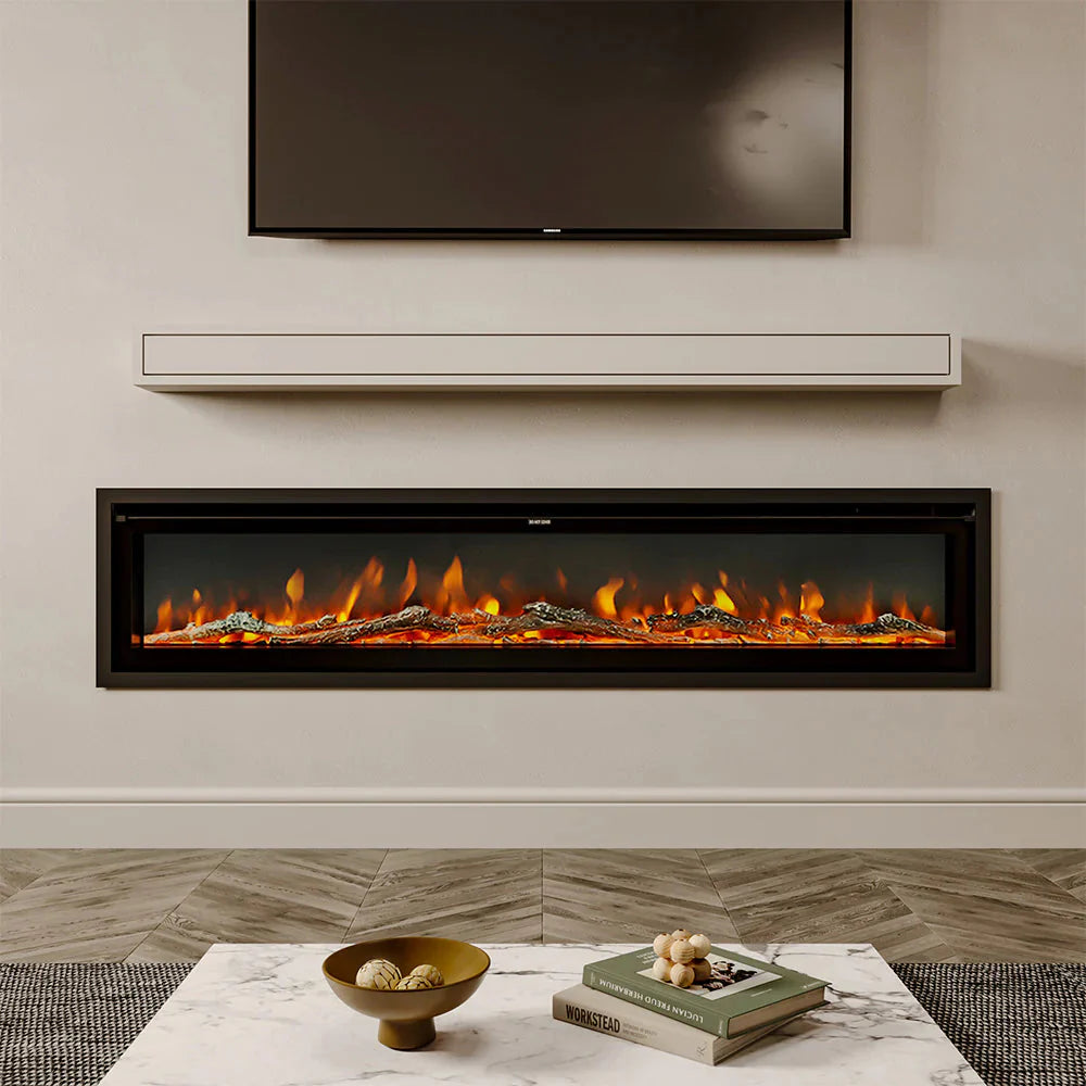 70/80 Inch Electric Fireplace with Remote 9 Flame Colours 900W/1800W Living and Home