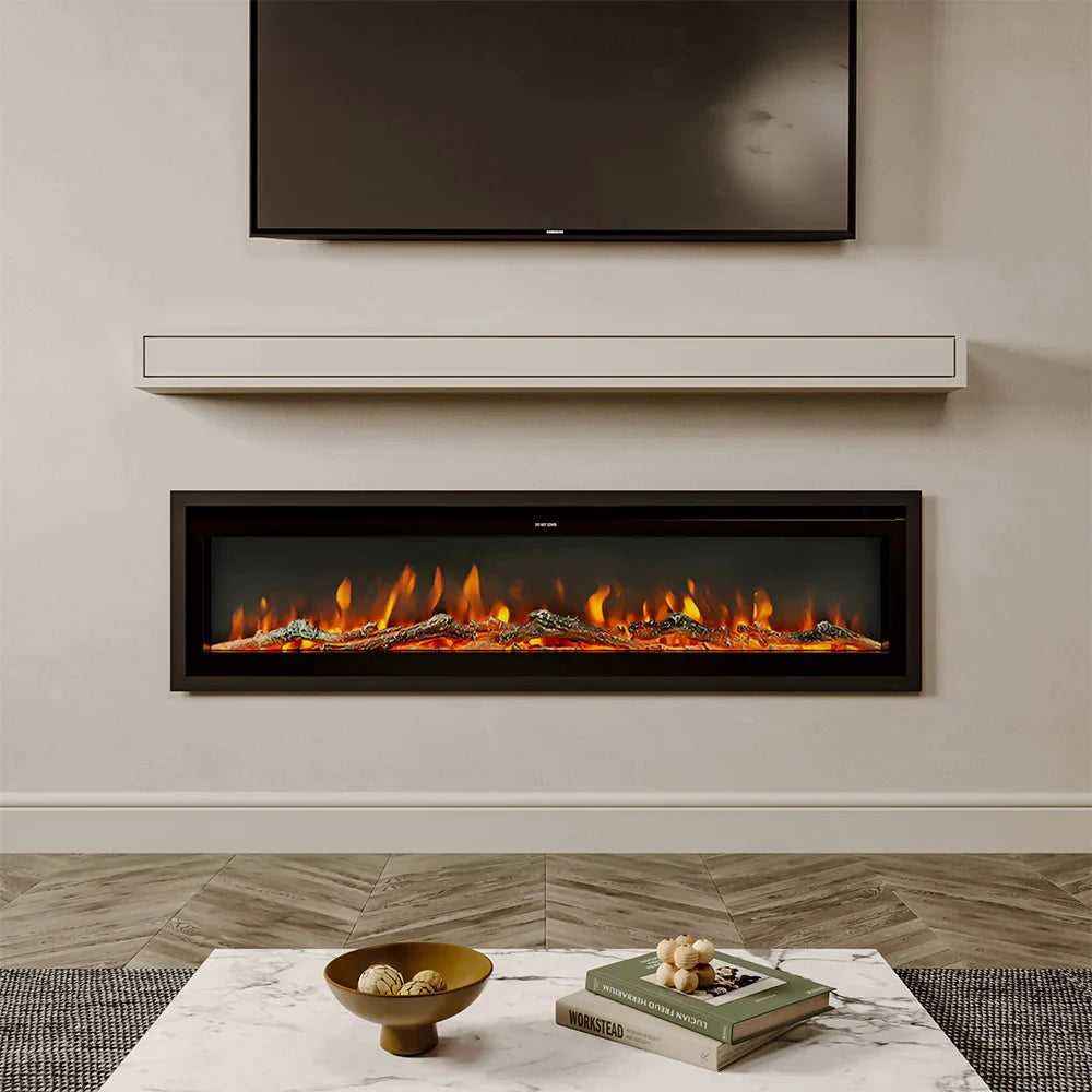 70/80 Inch Electric Fireplace with Remote 9 Flame Colours 900W/1800W Living and Home