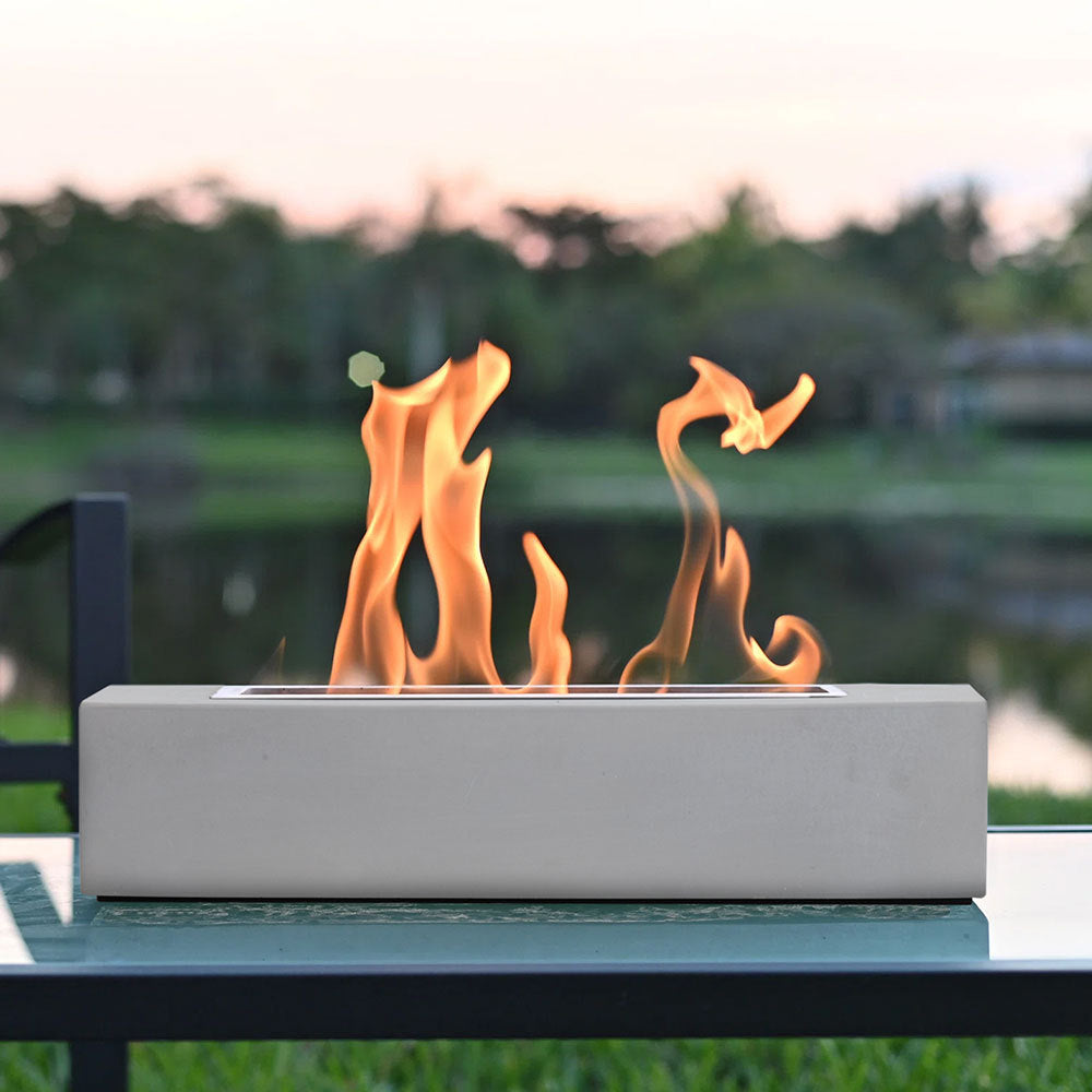 Eco-Friendly Concrete Tabletop Bioethanol Fireplace | Real Smokeless Flame