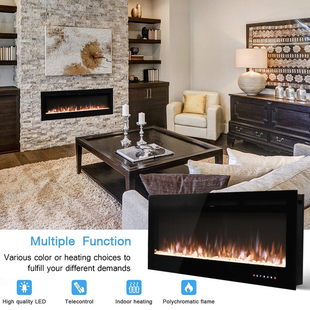 40/50/60/70/80inch Remote-Controlled LED Wall Mounted Electric Fireplace