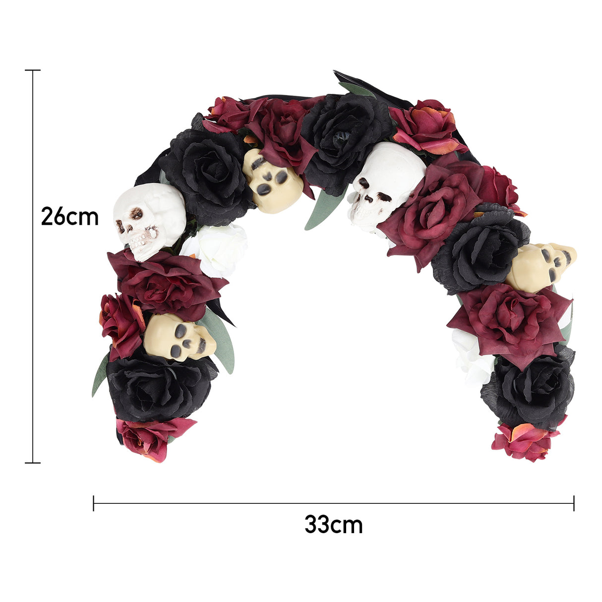 Spooky Pre-Lit Skull Halloween Arch Wreath Home Decor