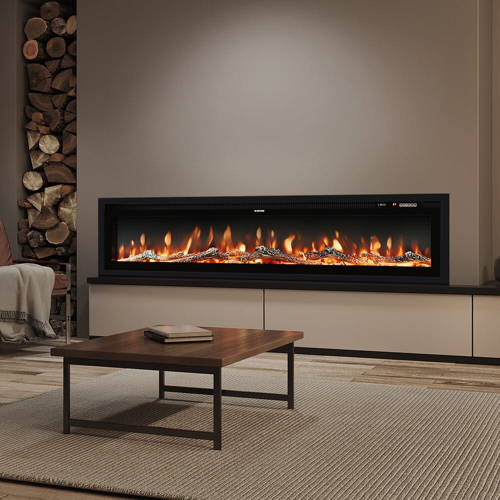 70 Inch Electric Fireplace with Remote 9 Flame Colours 900W/1800W Living and Home