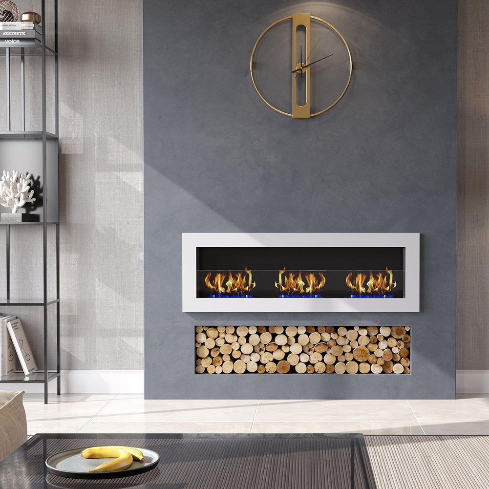 35/47 Inch Bioethanol Stainless Steel Wall Mounted Fireplace