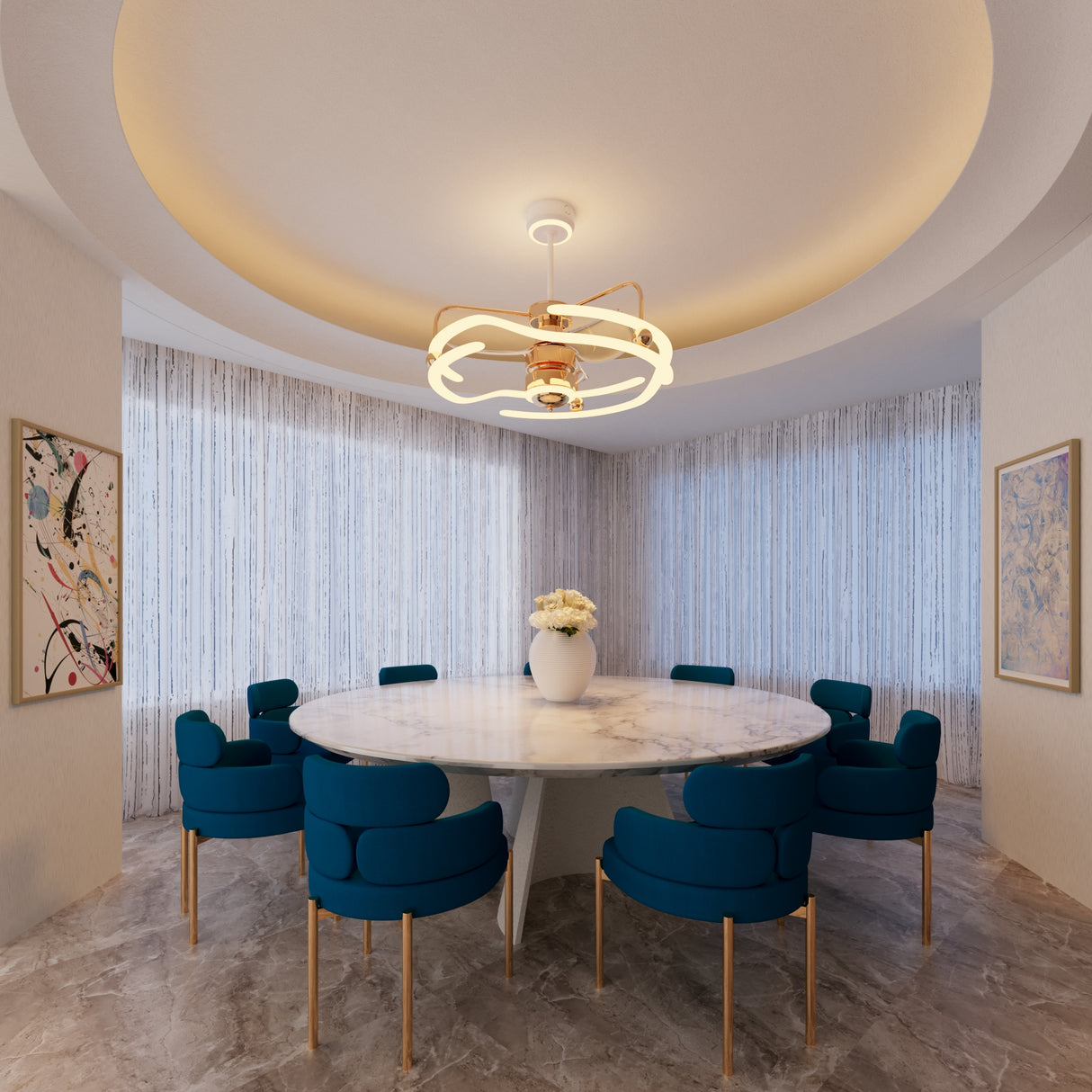 Modern Ceiling Fan with Light and Remote Control – Quiet & Adjustable