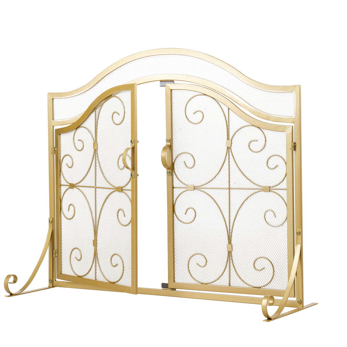 Iron Fireplace Screen Gold Powder Coated – 90x32x78.8cm
