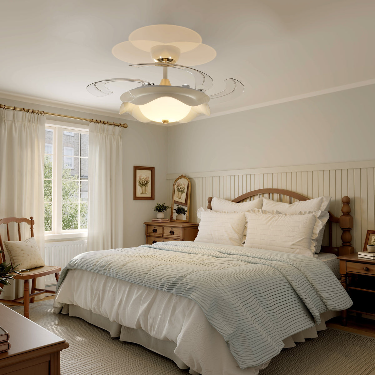 42 inch reversible ceiling fan with LED light shown as a clean product view