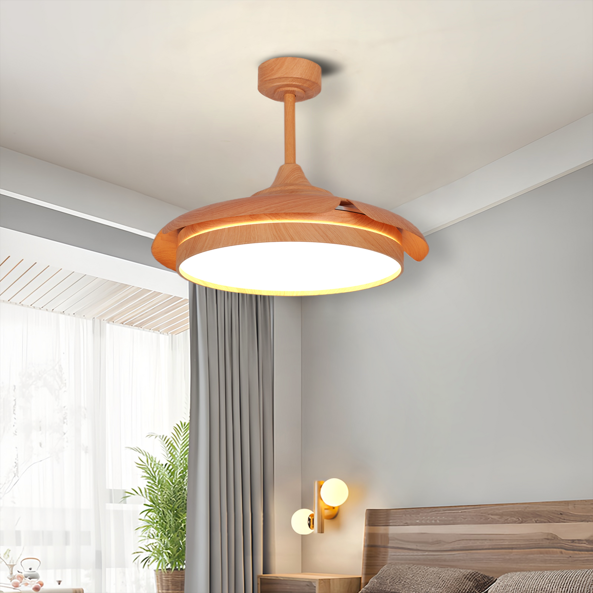 Elegant Contemporary Ceiling Fan Light Featuring Soft LED Illumination