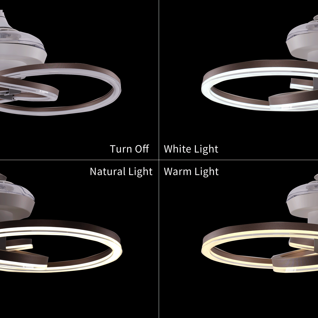 Quiet Copper Aluminum Fan Light with Remote Timer Control