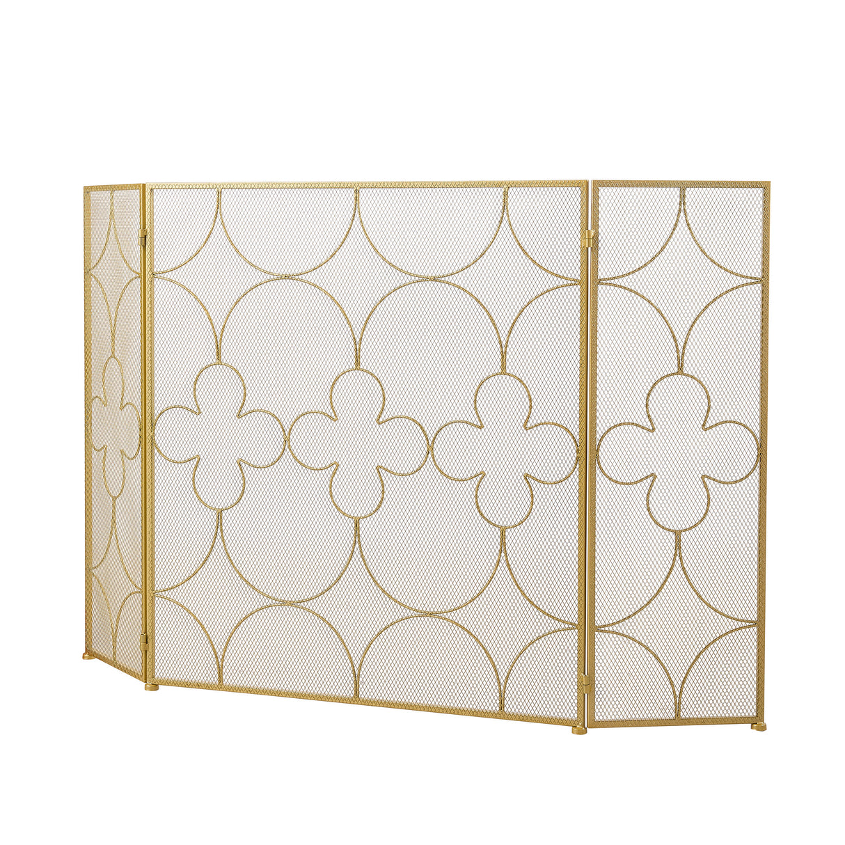 Iron Fireplace Screen Gold Powder Coated – 122x2.3x77.5cm