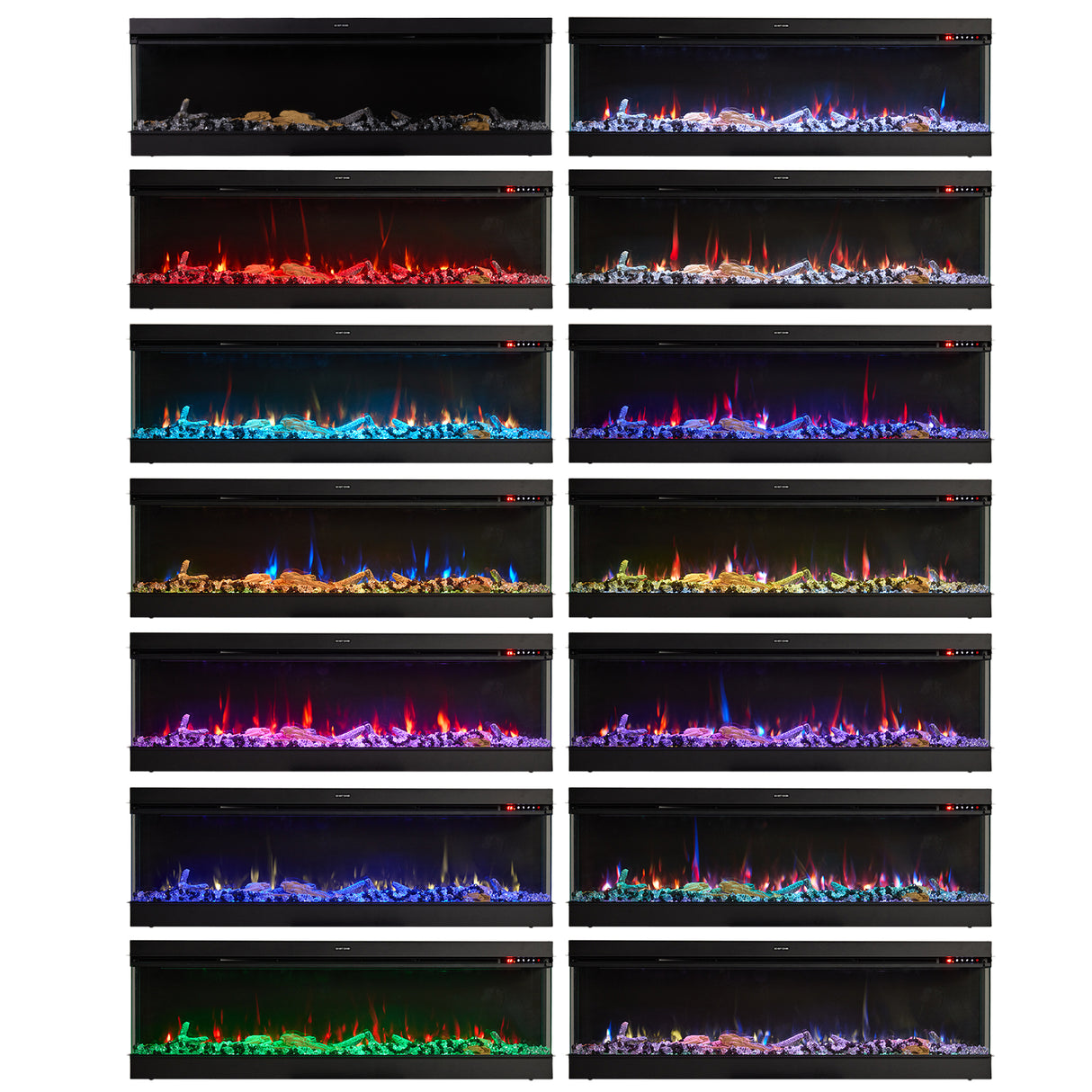 50/60/70/80inch 3-sided Electric Fireplace with Adjustable Color, Temperature and Timing, Controlled by APP