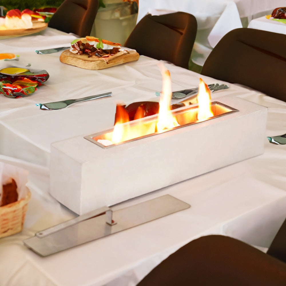 Eco-Friendly Concrete Tabletop Bioethanol Fireplace | Real Smokeless Flame