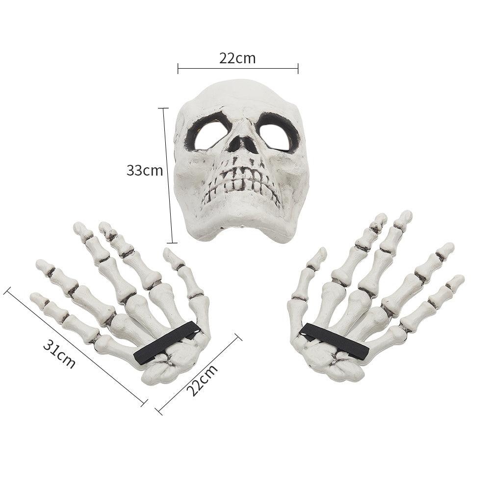 Realistic Skull and Skeleton Hands Halloween Decoration Set