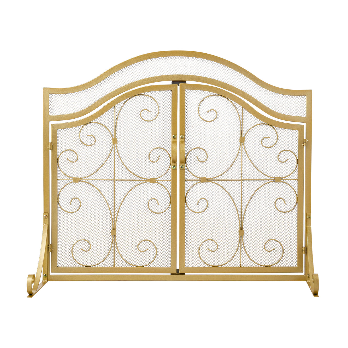 Iron Fireplace Screen Gold Powder Coated – 90x32x78.8cm