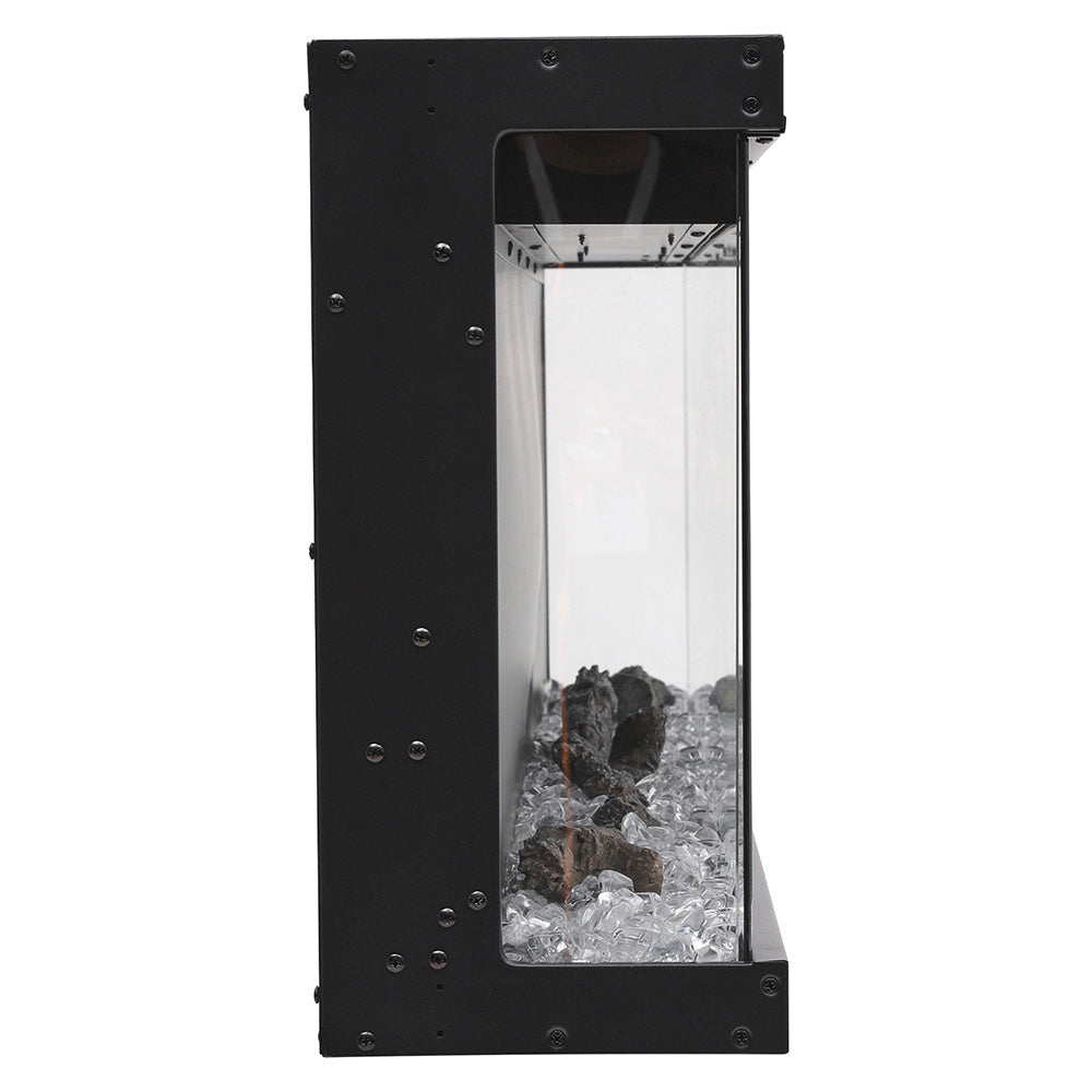 Panoramic 2/3-Sided Electric Fireplace Insert with Crystal Stones