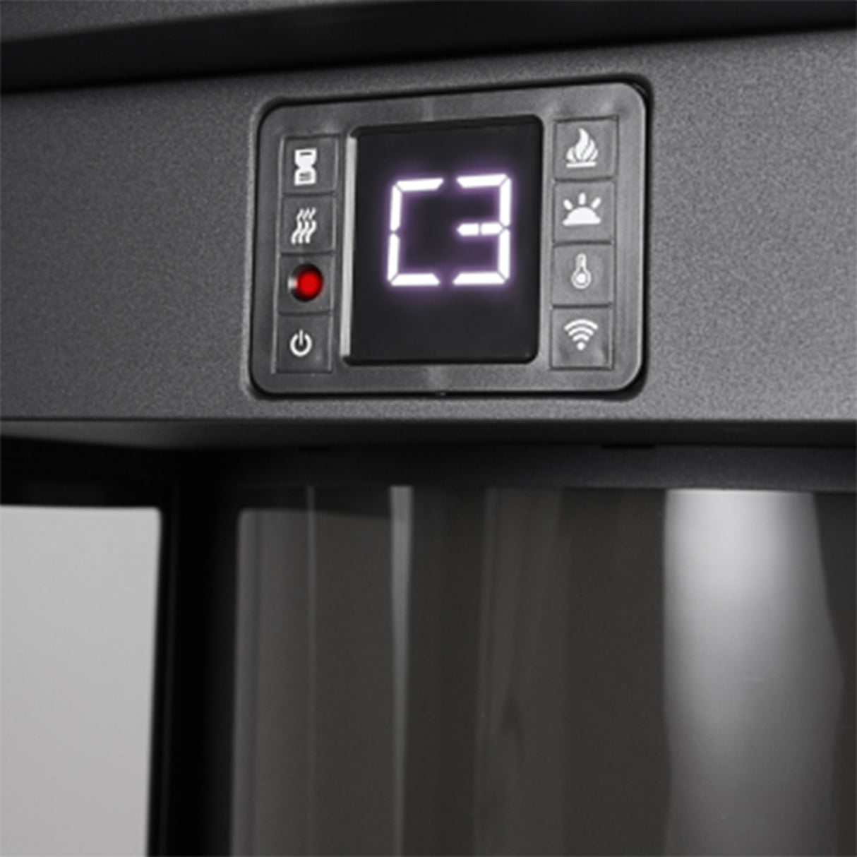 3-Sided Freestanding Electric Fireplace with Remote Control – Black, 900/1800W, Adjustable LED Flame & Temperature