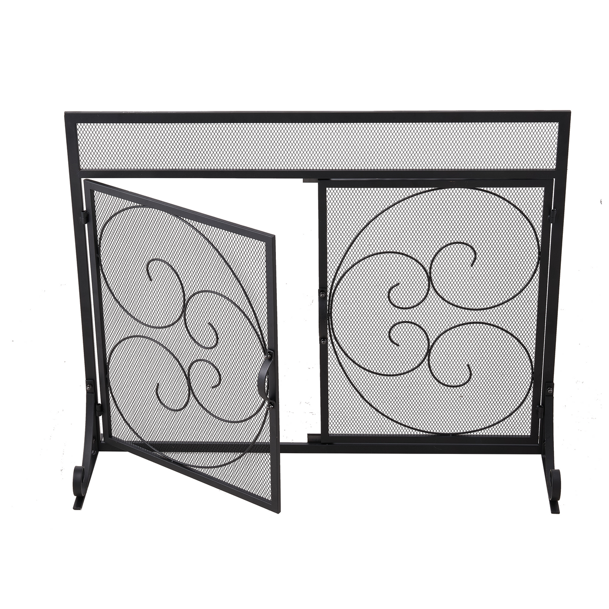 Iron Fireplace Screen Black Powder Coated – 89x25x71.5cm
