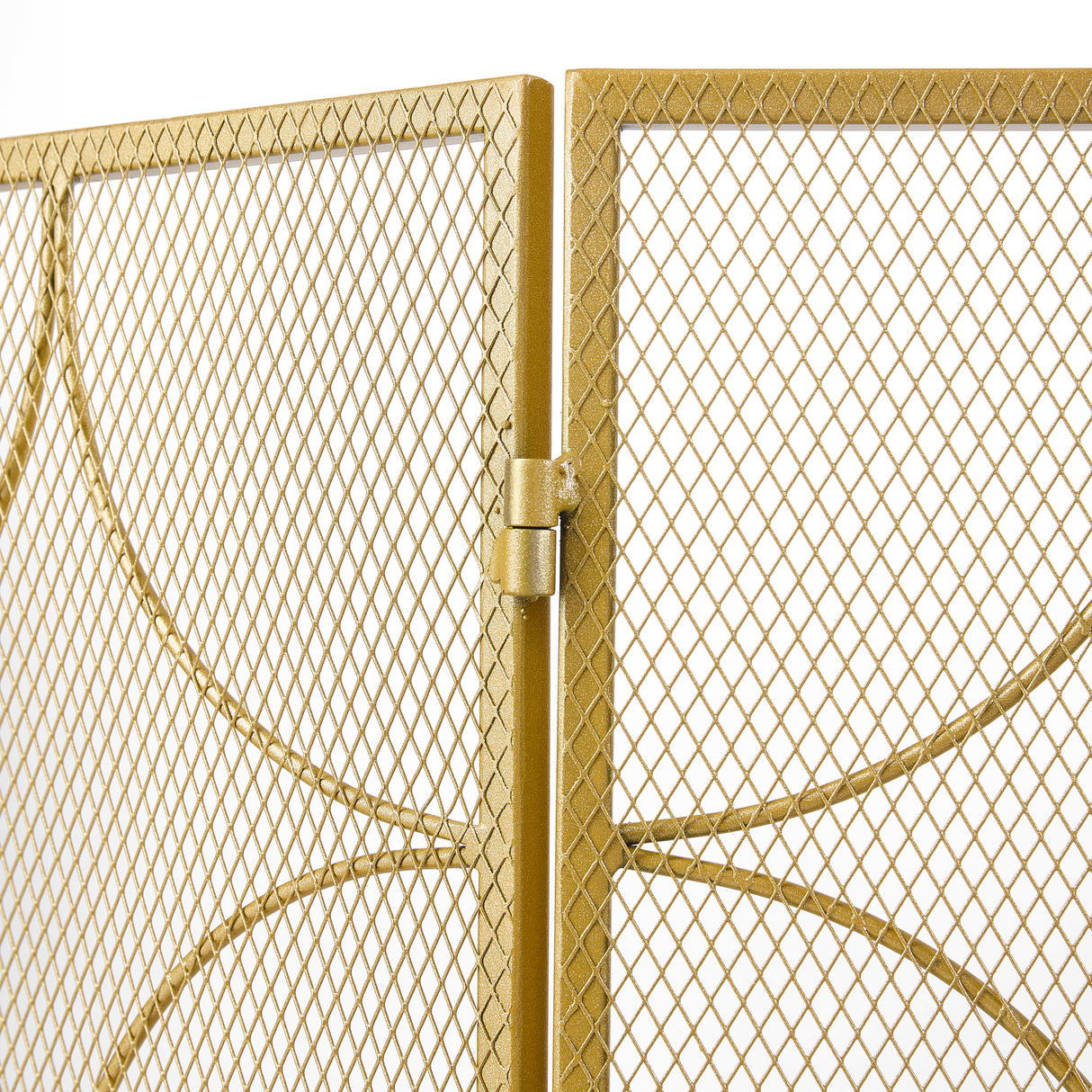 Iron Fireplace Screen Gold Powder Coated – 122x2.3x77.5cm