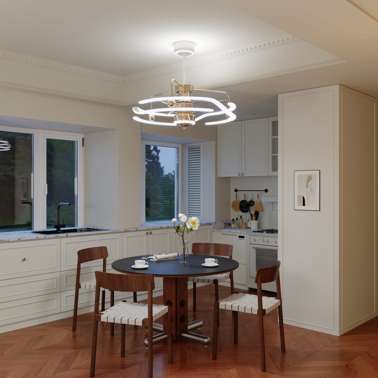 Modern Ceiling Fan with Light and Remote Control – Quiet & Adjustable