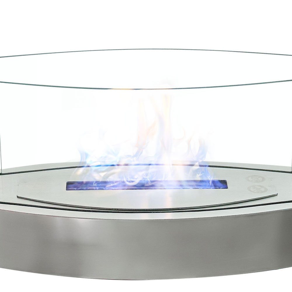 Portable Bio Ethanol Fireplace | Real Flame with Tempered Glass Guard