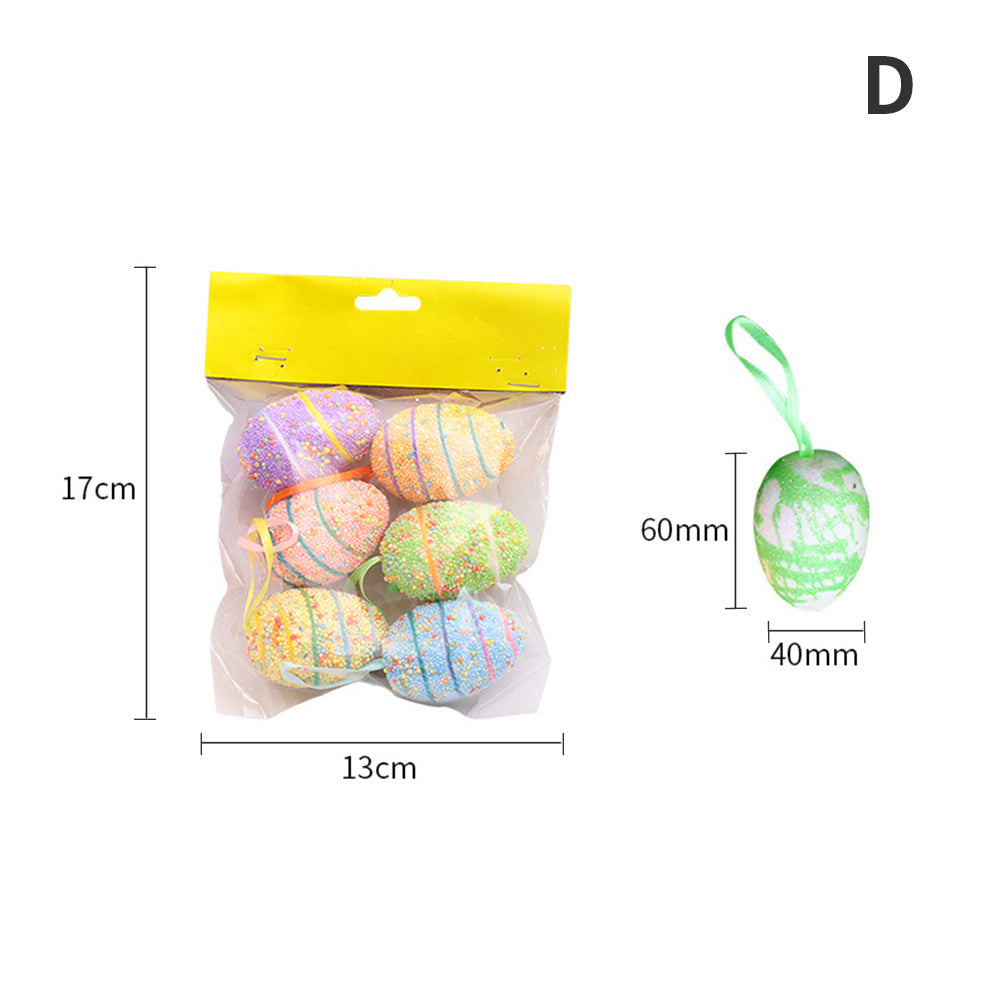 Easter DIY Painted Simulated Egg Pendant with Lanyard Set of 6