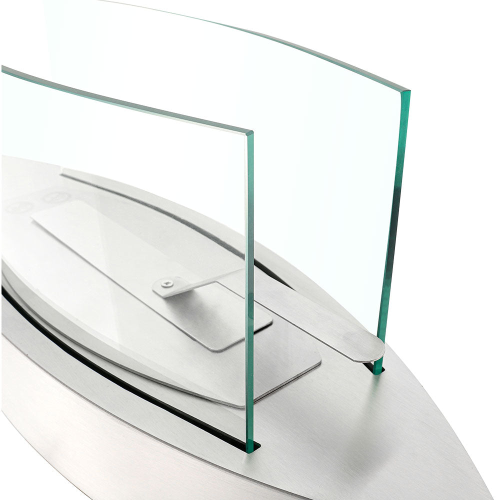 Portable Bio Ethanol Fireplace | Real Flame with Tempered Glass Guard