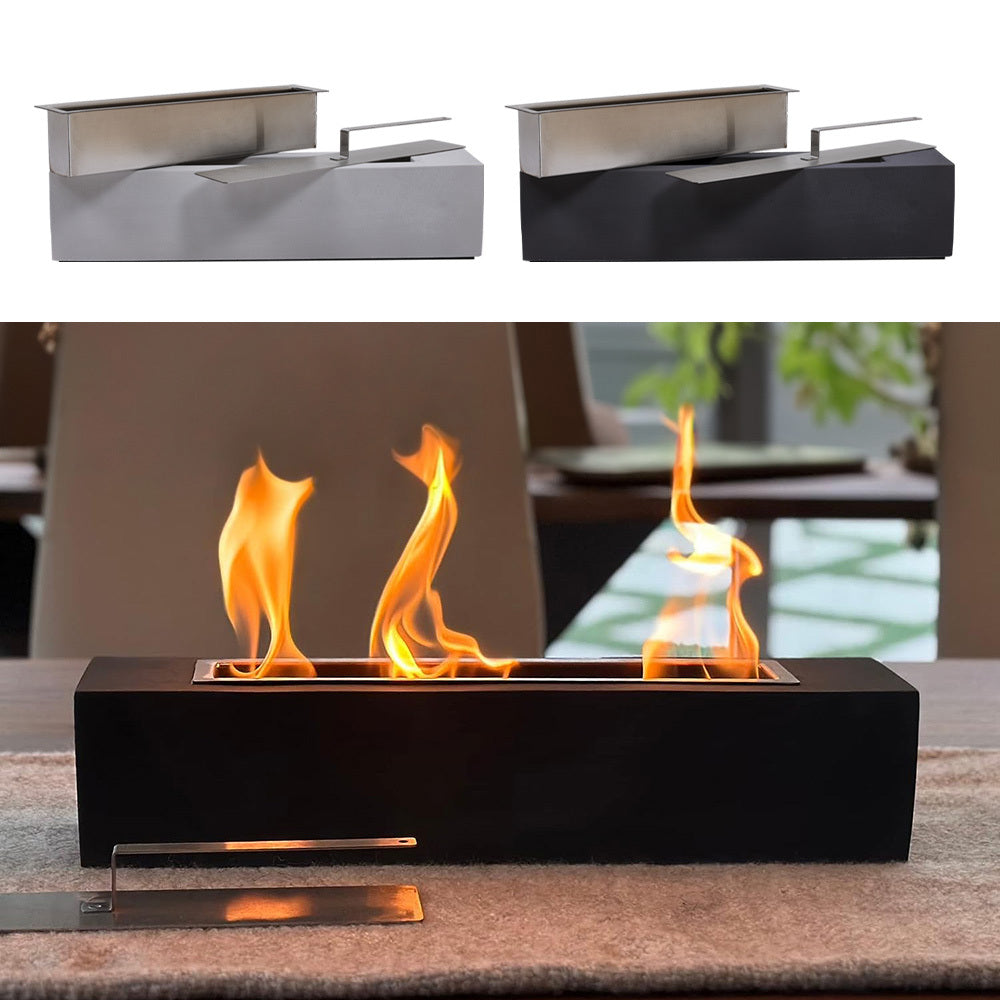 Eco-Friendly Concrete Tabletop Bioethanol Fireplace | Real Smokeless Flame
