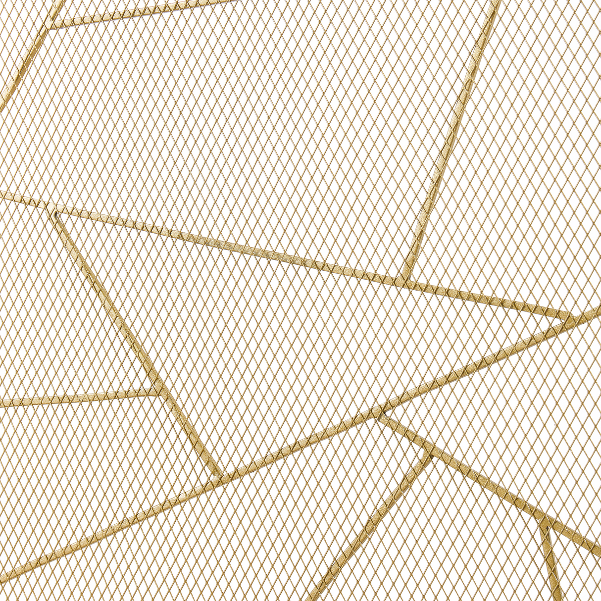 Triple-Fold Iron Fireplace Screen Gold Frame – 132x1x80cm