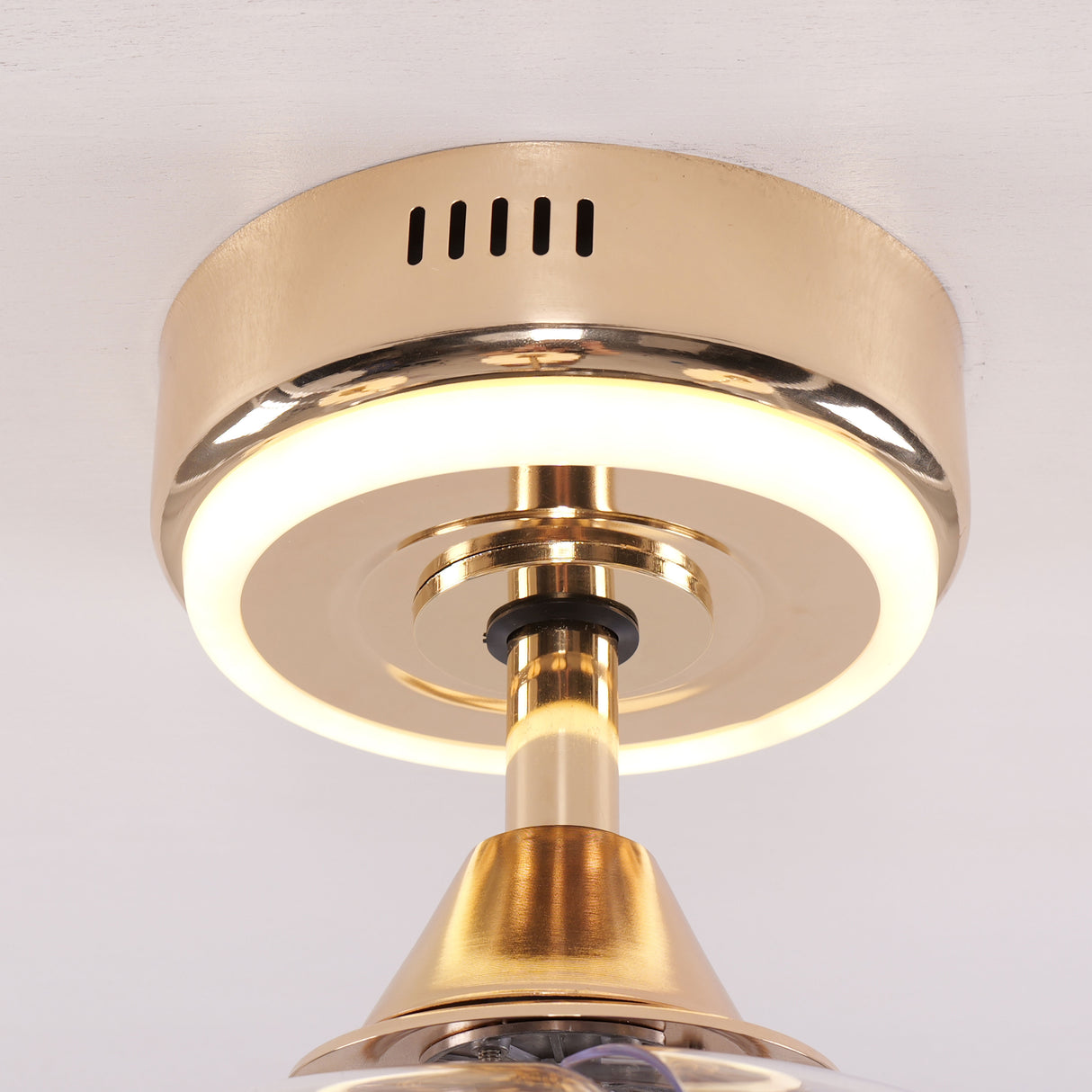 Quiet Copper Acrylic Fan Light with 6-Speed Control