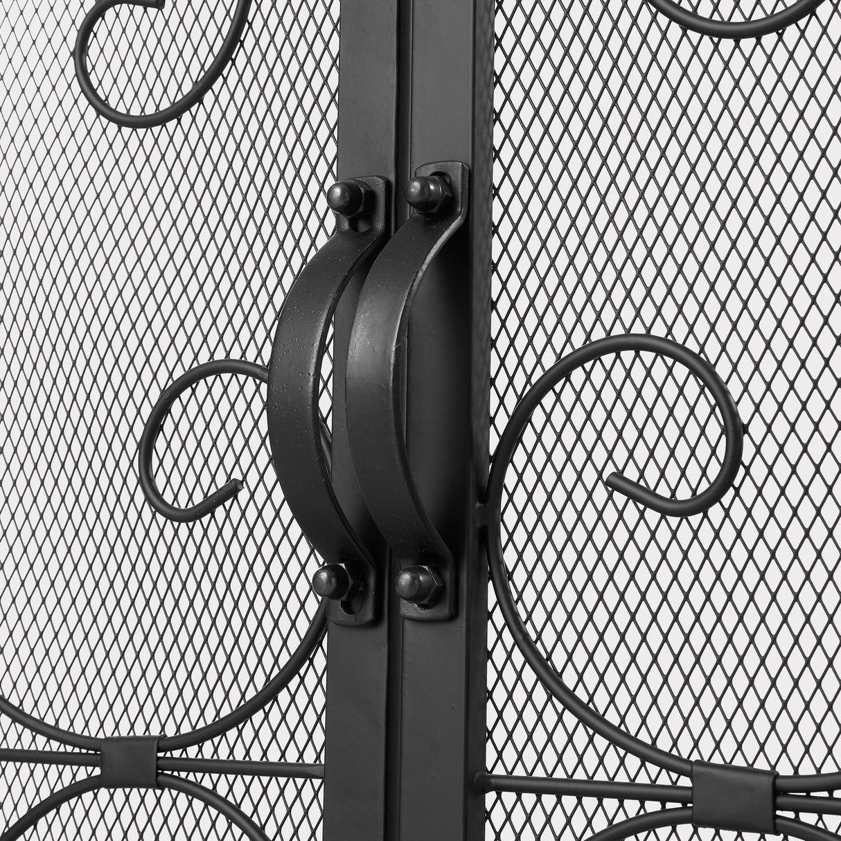 Iron Fireplace Screen Black Powder Coated – 90x32x78.8cm