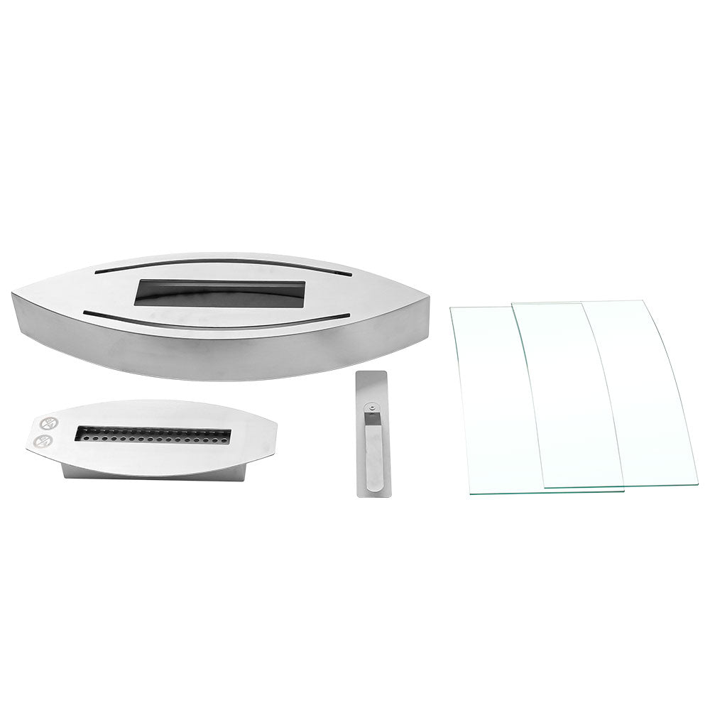 Portable Bio Ethanol Fireplace | Real Flame with Tempered Glass Guard