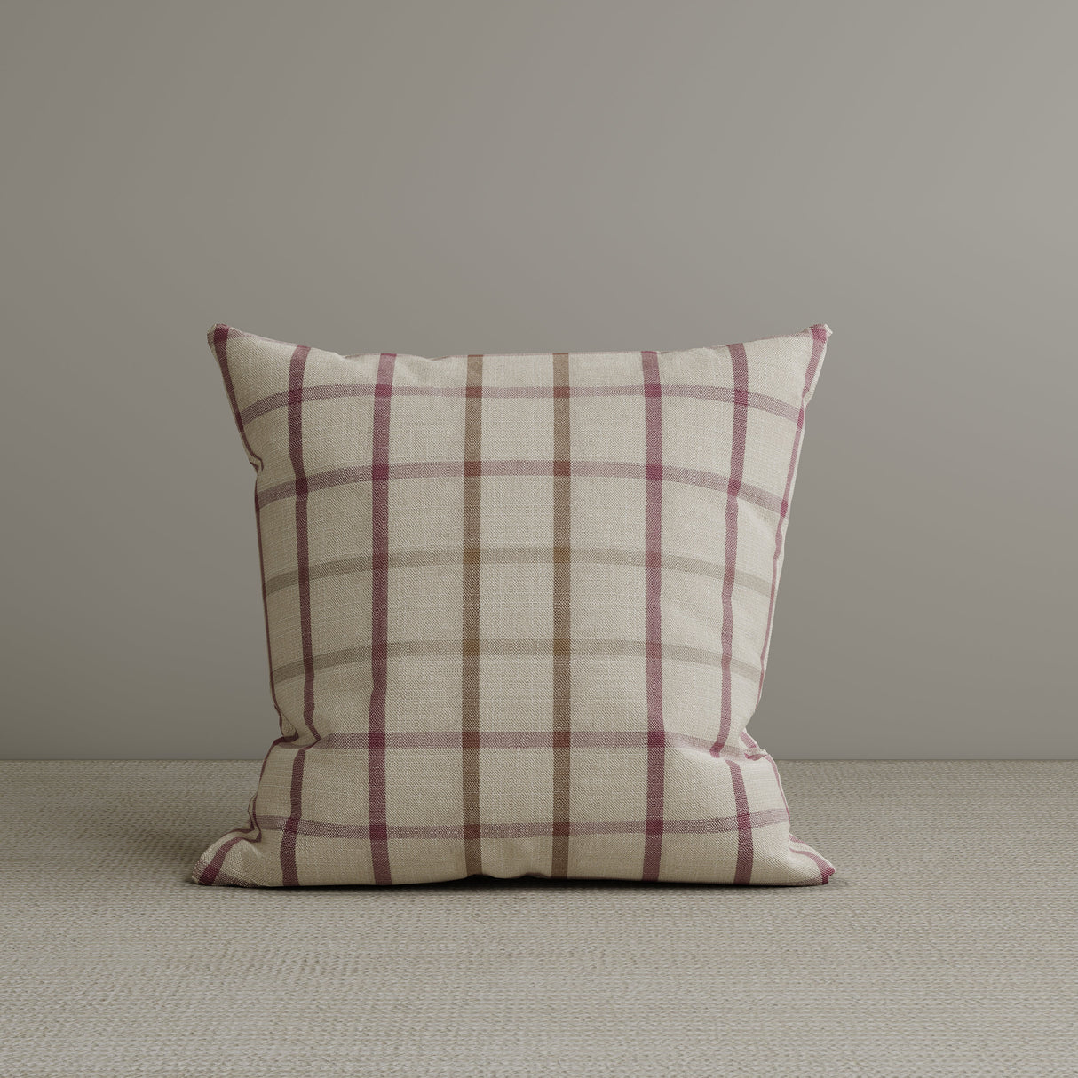 Square Exclusive Design Cushion in Red Checkered Cotton Linen, 45*45CM