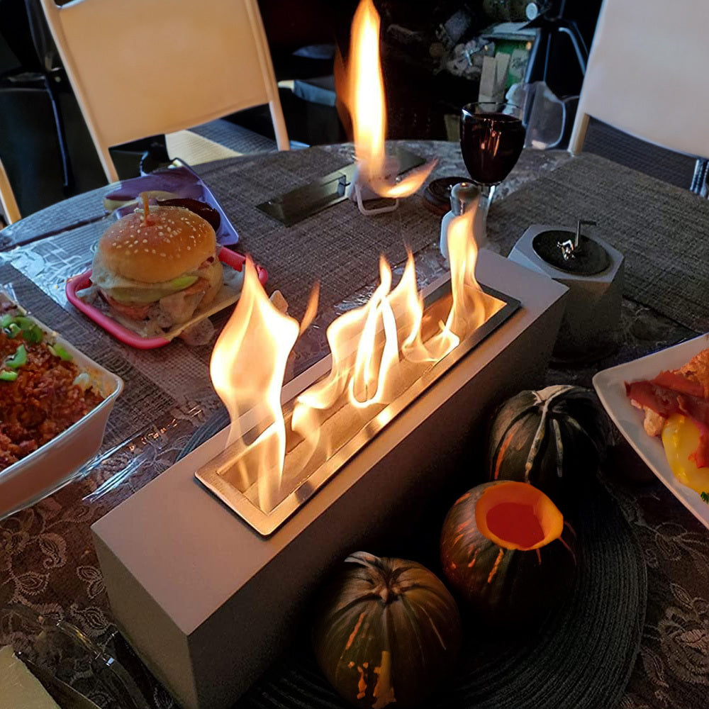 Eco-Friendly Concrete Tabletop Bioethanol Fireplace | Real Smokeless Flame