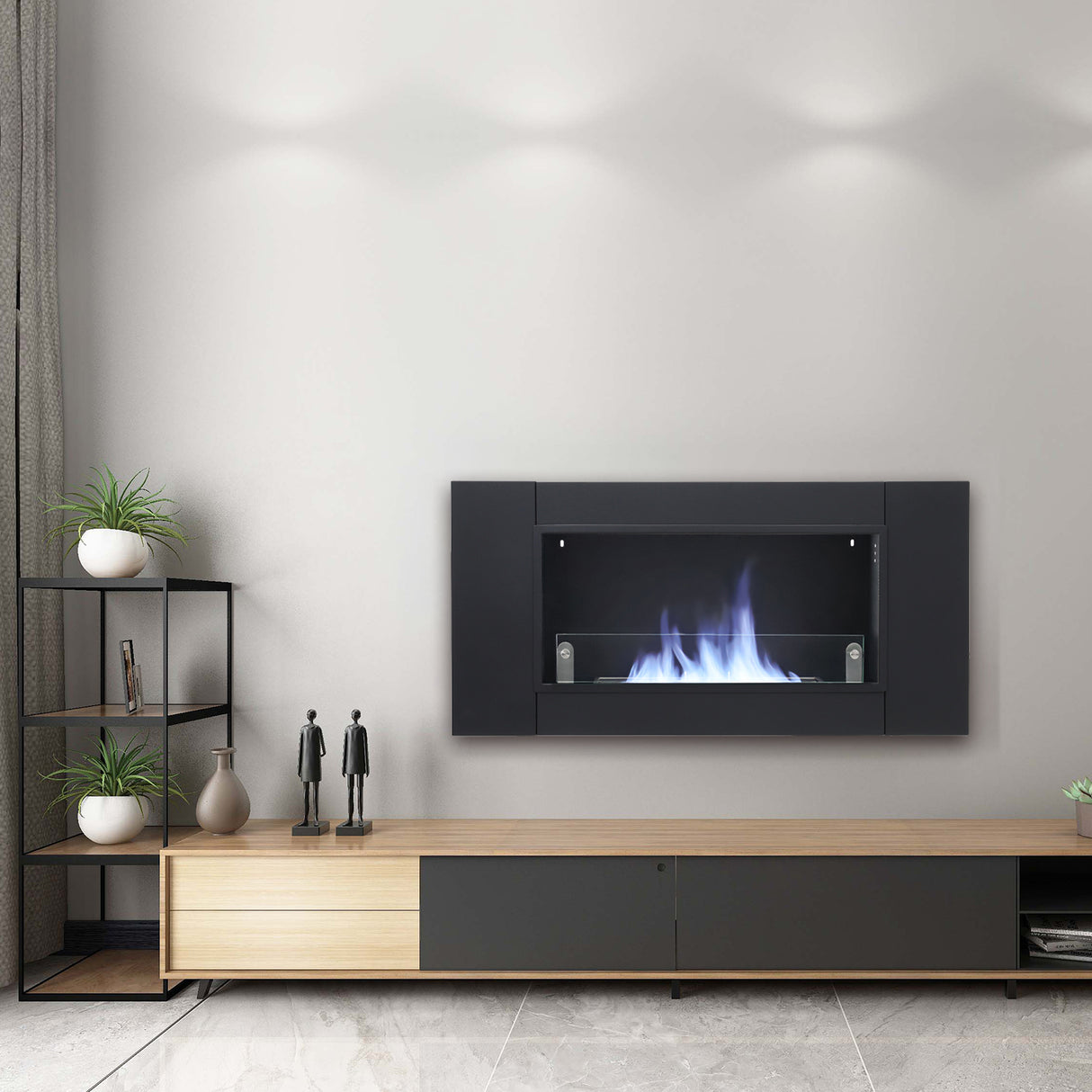 43 Inch Bio-Ethanol Wall Mount  Fireplace