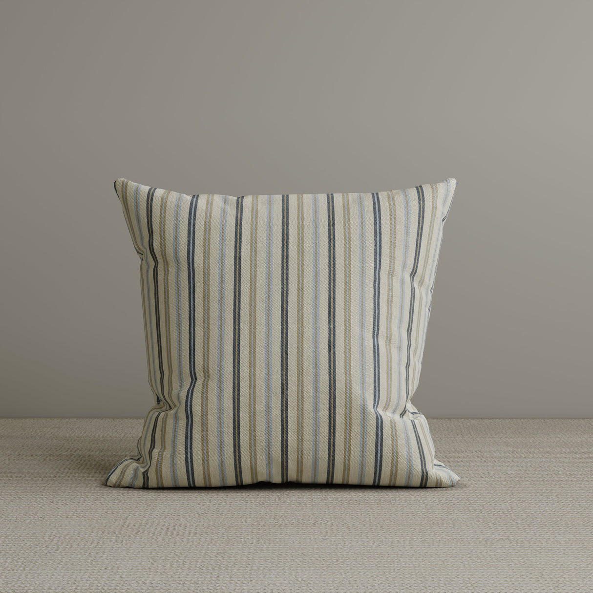 Square Exclusive Design Cushion in Light Blue Striped Cotton Linen, 45*45CM