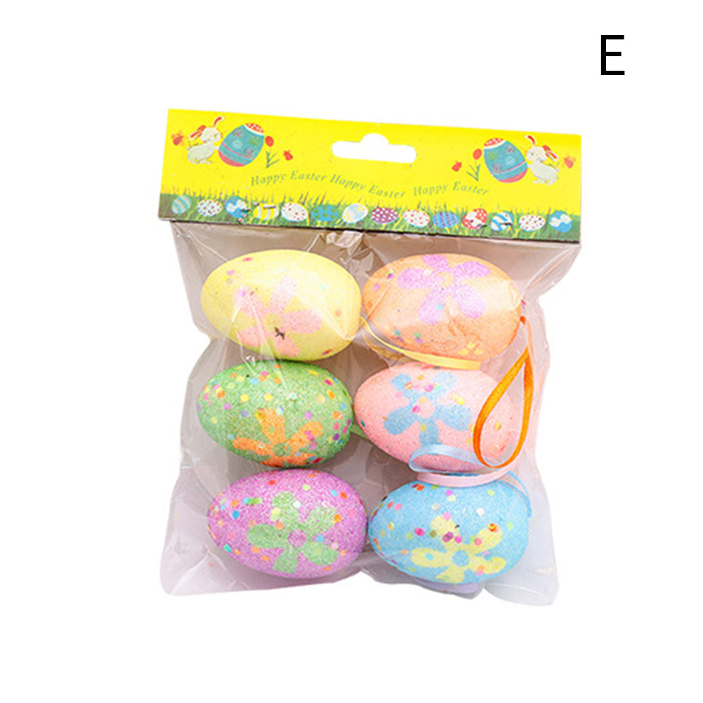 Easter DIY Painted Simulated Egg Pendant with Lanyard Set of 6