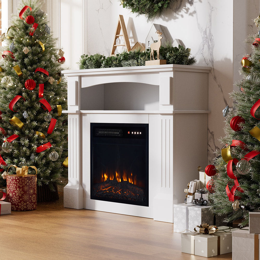 Fireplace Cabinet with 18inch Electric Fire | Touchscreen-enabled, remote-controlled, timer-operated