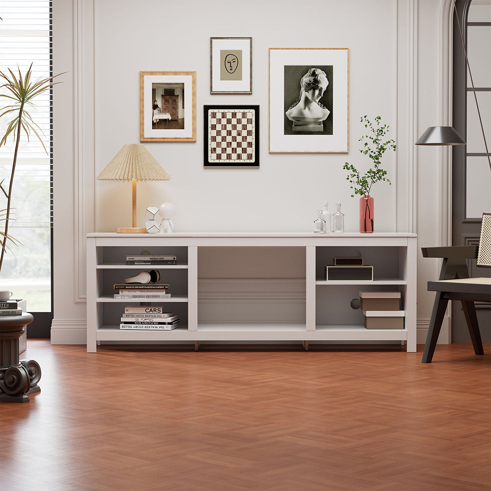 Large Electric Fireplace TV Stand with 23Inch Fireplace | 12 Flame Colours, Remote Control