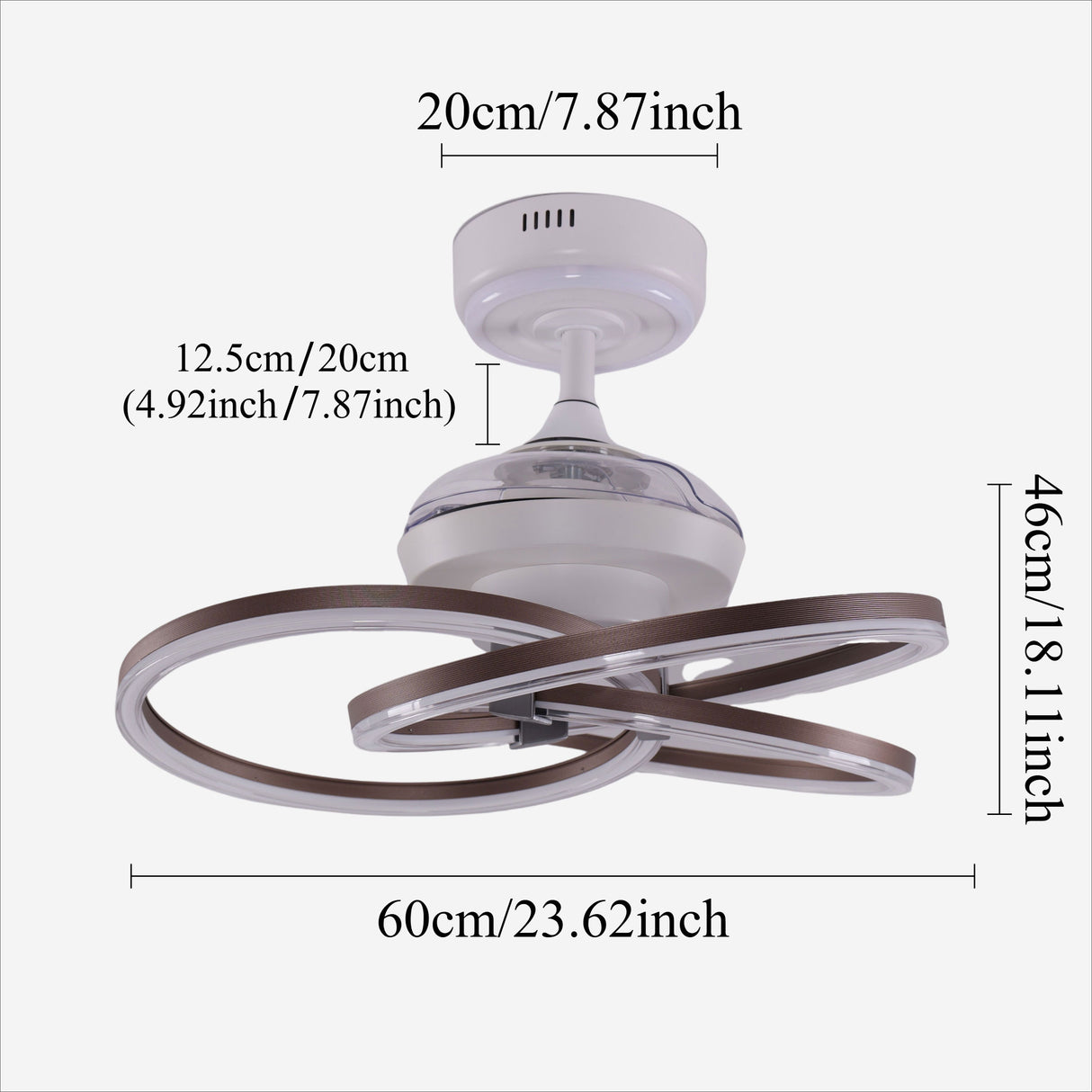 Quiet Copper Aluminum Fan Light with Remote Timer Control