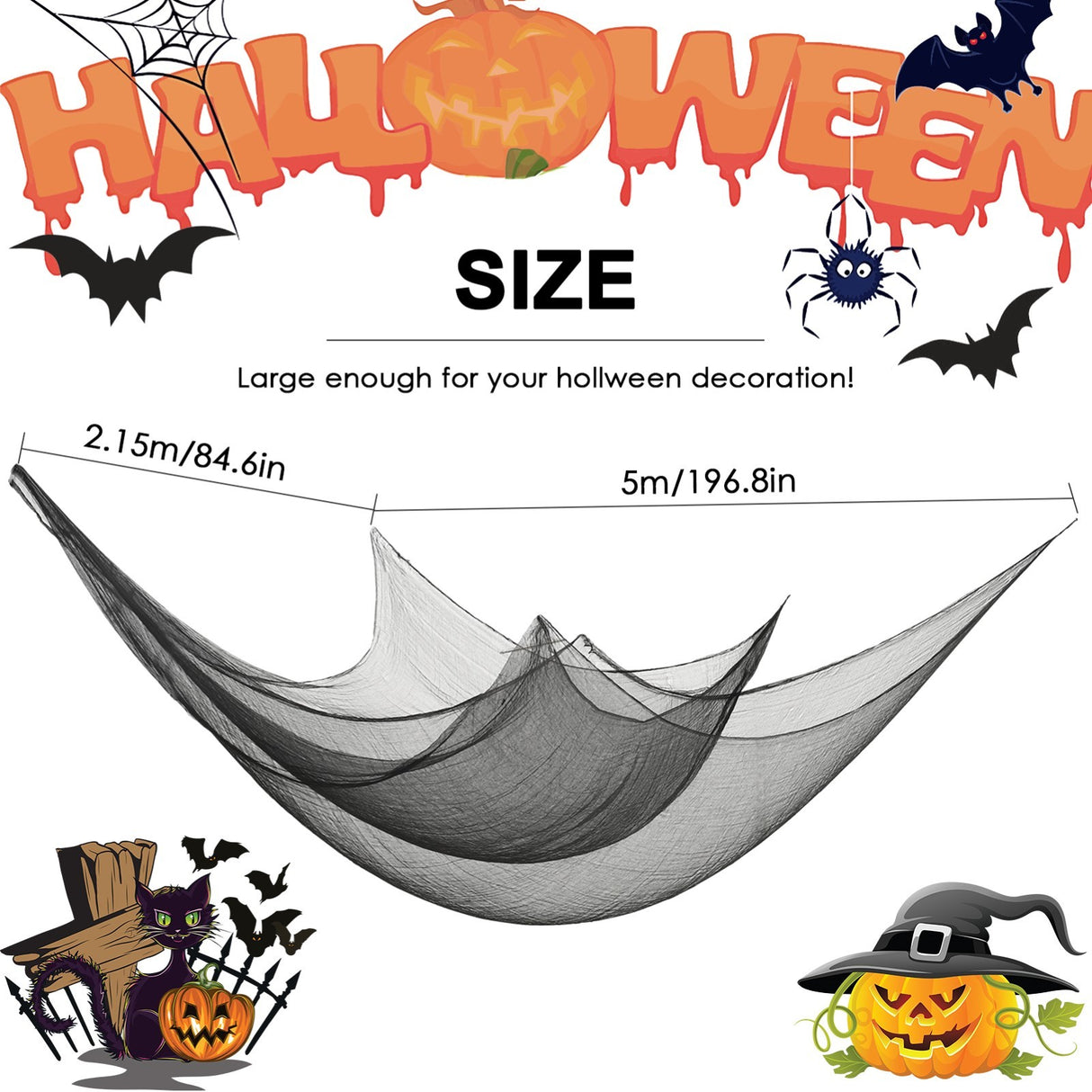 Eerie Elegance: Spectral Spiderweb Drapery for Haunting Halloween Decor