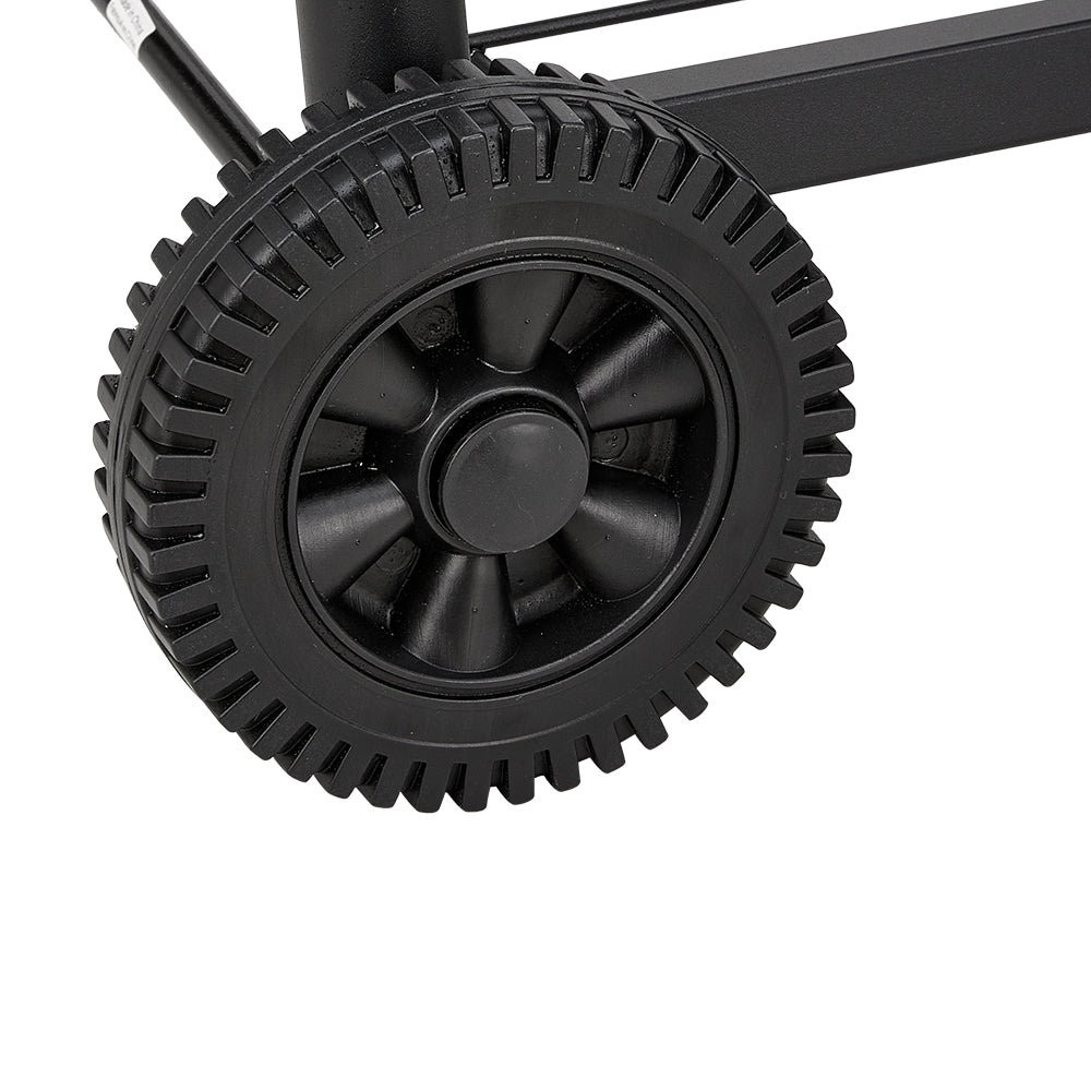 Outdoor Garden Charcoal BBQ Grill with Adjustable Trays and Wheels