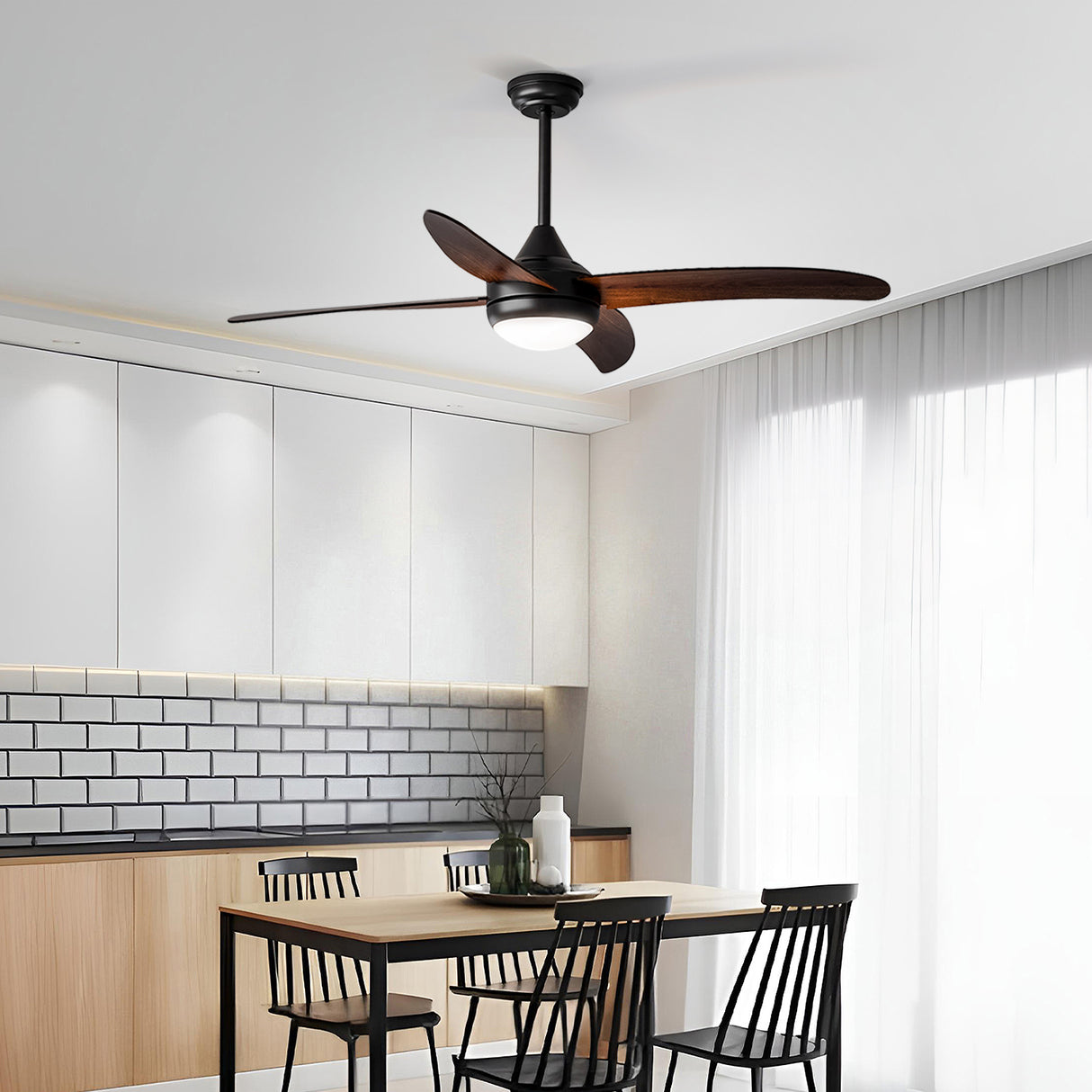 4/5-Blade LED Ceiling Fan Lights with Remote Control