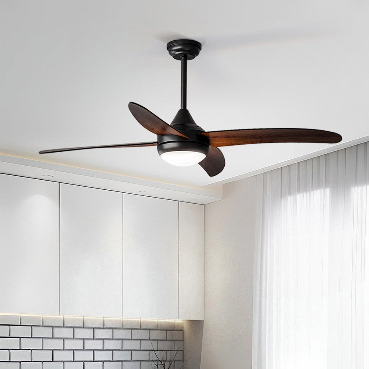 4/5-Blade LED Ceiling Fan Lights with Remote Control