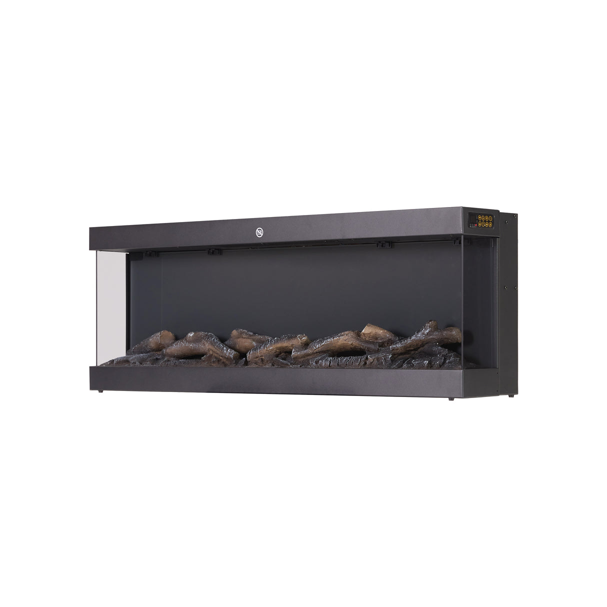 42/48/56/72inch 3-Sided Black/White Electric Fireplace with Remote Control, WiFi Function, Adjustable LED Flames and Heating Modes