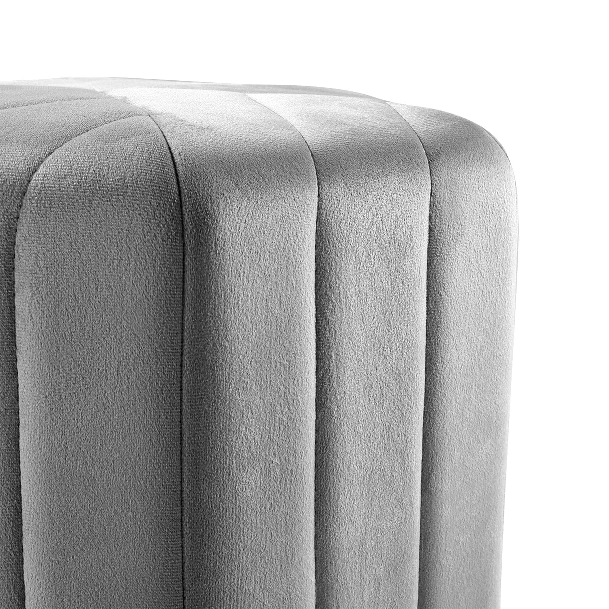 Minimal Hexagonal Velvet Footstool Ottoman with Stripes