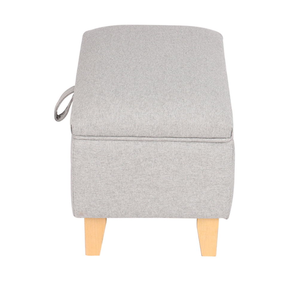 Linen Upholstered Storage Bench