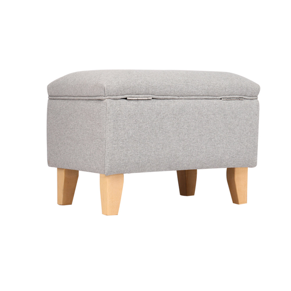 Linen Upholstered Storage Bench