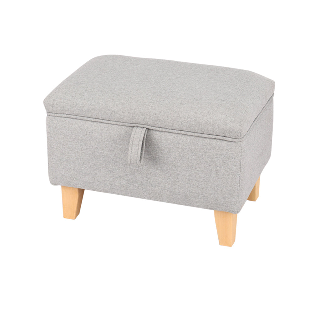 Linen Upholstered Storage Bench