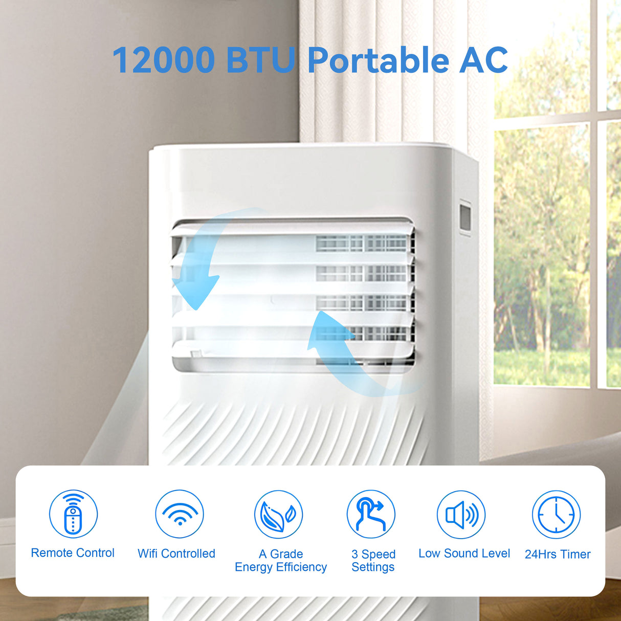 9000 BTU Portable Air Conditioner with Timer