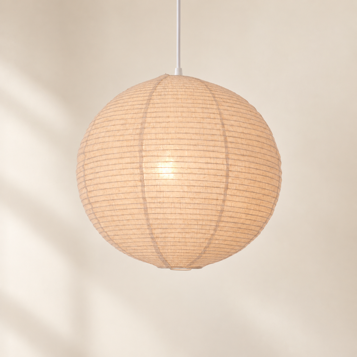Wabi-Sabi Linen Spherical Pendant Light for Bedroom, Dining Room & Boho Interiors
