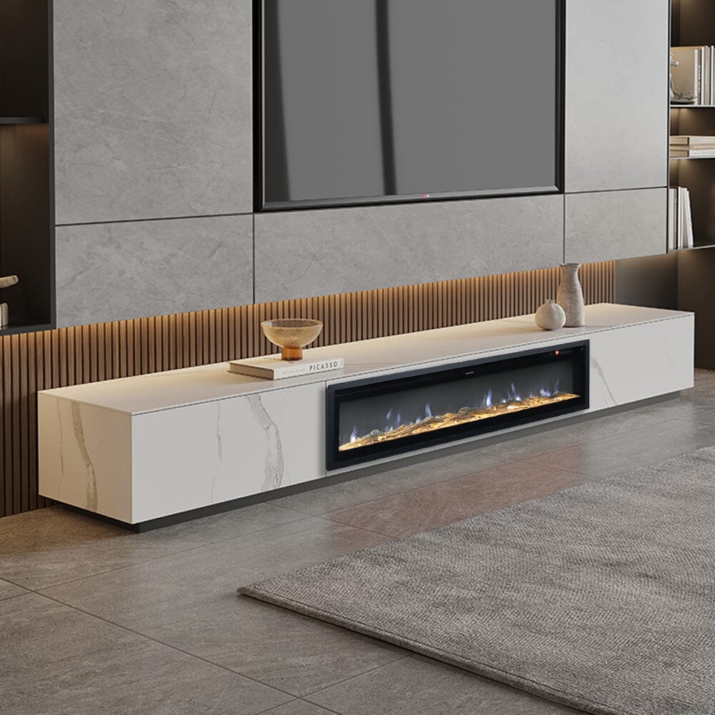 70/80 Inch Electric Fireplace with Remote 9 Flame Colours 900W/1800W Living and Home
